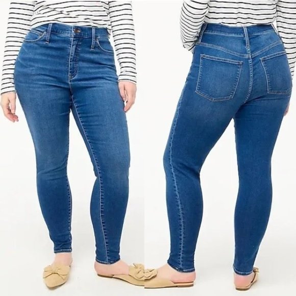 2022 J Crew Jeans Signature Stretch 9" High Rise Skinny Storm Wash Womens 32 $98 - Picture 1 of 13